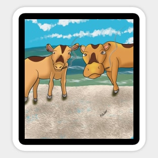 Grass fed cows on vacation Sticker